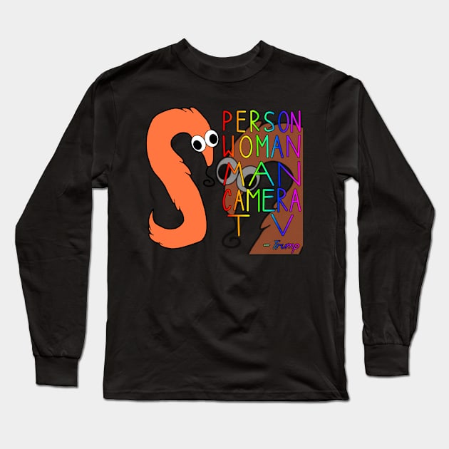 Person Woman Man Camera TV Worm Long Sleeve T-Shirt by Caloxya